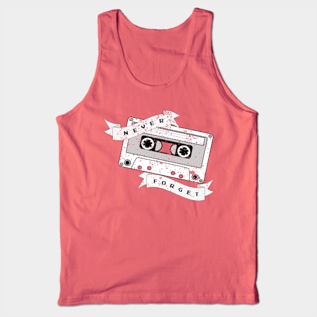 'Never Forget' Retro Cassette Tank Top by randomgeekery